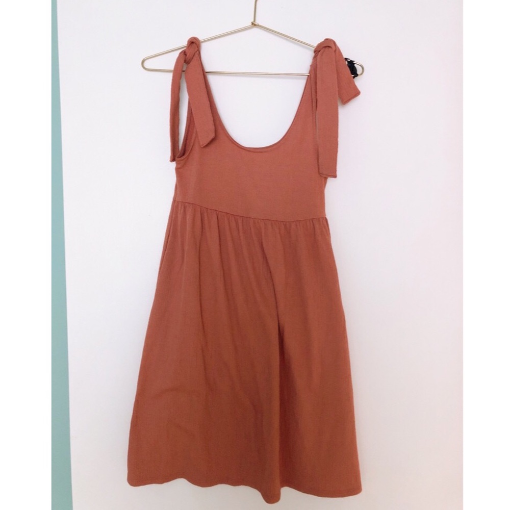 Target Brand Wild Fable Rust Color Tie Shoulder Dress, Size XS